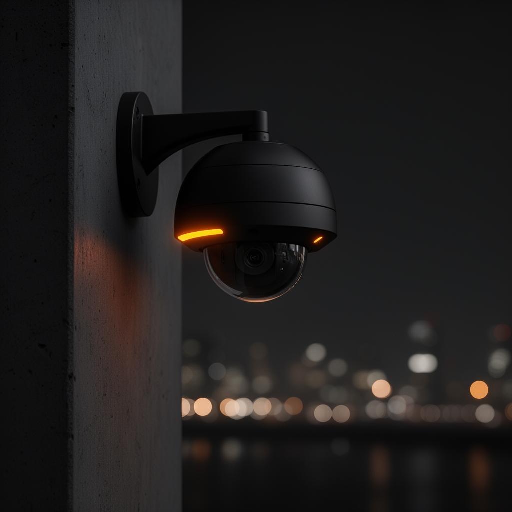 Close-up of a CCTV security camera